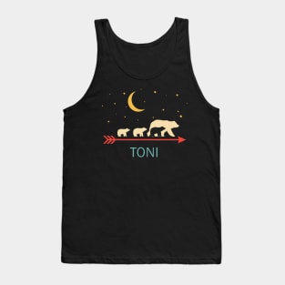 Toni Name Gift Personalized Mama Bear With 3 Cubs Tank Top
